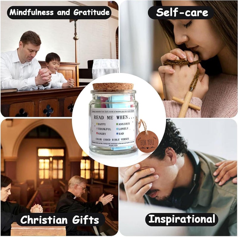 VANWYCHEN Bible Verses in the Hope Jar Read Me When, Colored Bible Verses, Scripture Prayer Jar Bible Gifts for Women Church Faith Based - Image 5